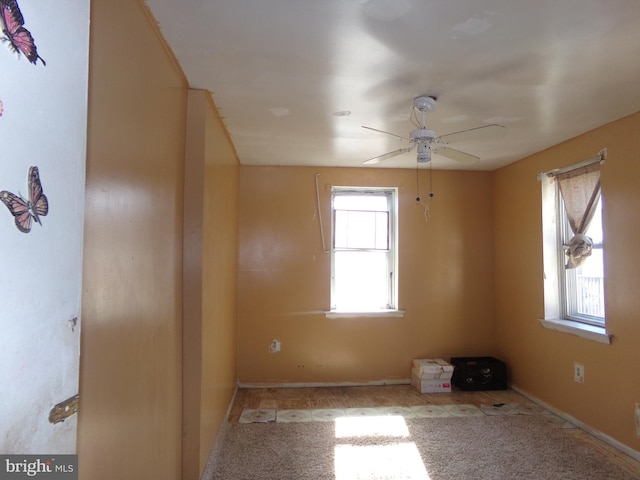1933 N Palethorp St, Philadelphia, PA 19122 - spare room with baseboards and ceiling fan