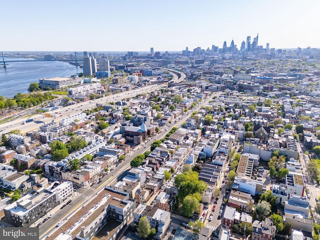 aerial view featuring a city view