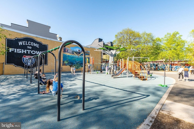 view of community jungle gym