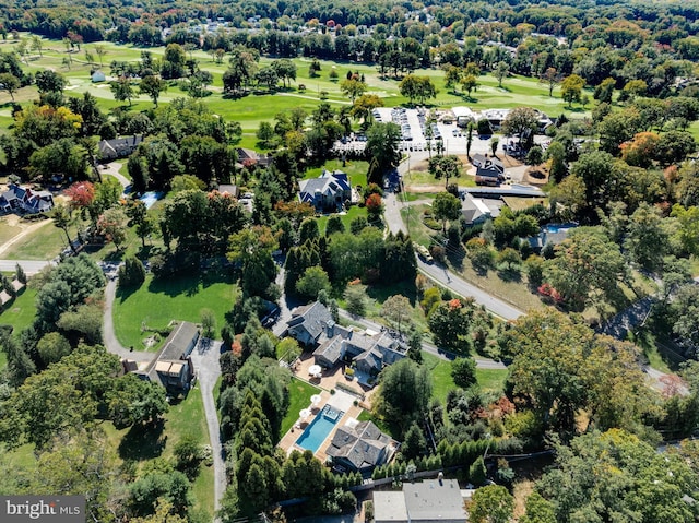 aerial view with golf course view