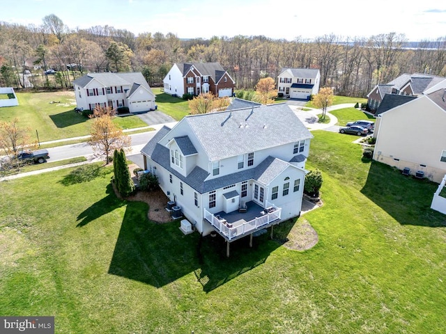 drone / aerial view featuring a residential view