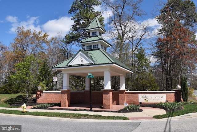 view of community with a gazebo