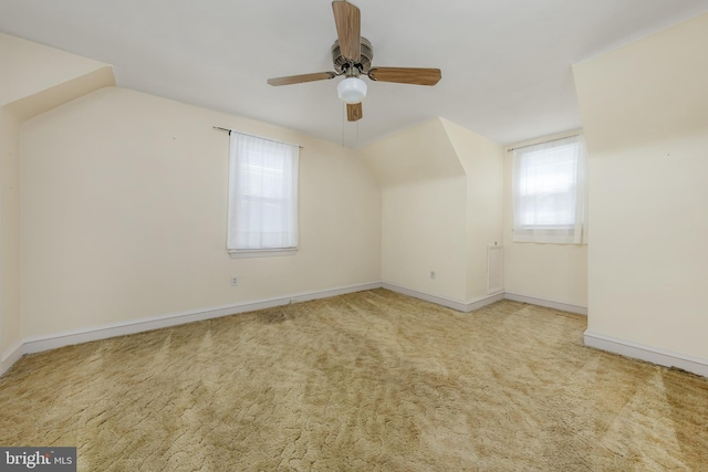 161 E Ave, Woodstown, NJ 08098 - bonus room with a ceiling fan, carpet floors, vaulted ceiling, and baseboards