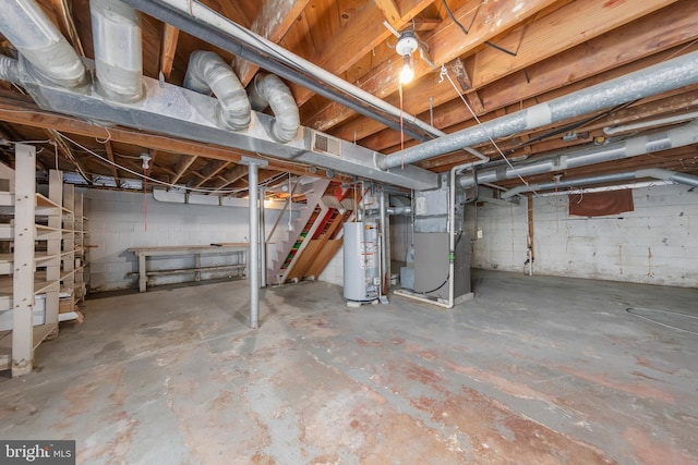 161 E Ave, Woodstown, NJ 08098 - unfinished below grade area featuring water heater, heating unit, and stairway