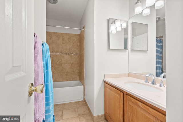 20665 Shoal Pl, Sterling, VA 20165 - full bathroom featuring vanity, shower / tub combo, and tile patterned floors