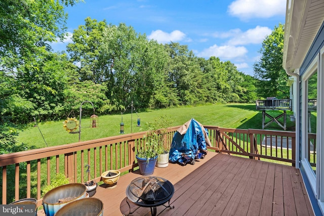 20665 Shoal Pl, Sterling, VA 20165 - wooden terrace featuring an outdoor fire pit and a yard