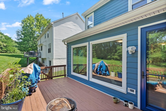 20665 Shoal Pl, Sterling, VA 20165 - wooden deck featuring a fire pit