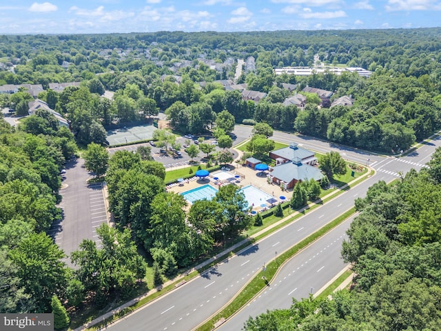 20665 Shoal Pl, Sterling, VA 20165 - aerial view of a pool area and a heavily wooded area