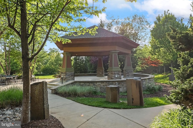 view of community featuring a gazebo