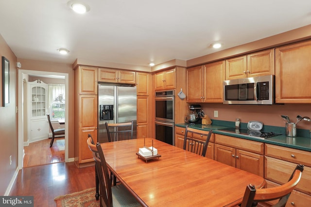 145 Palmer, Ewing, NJ 08618 - kitchen with recessed lighting, appliances with stainless steel finishes, dark countertops, and dark wood-style floors