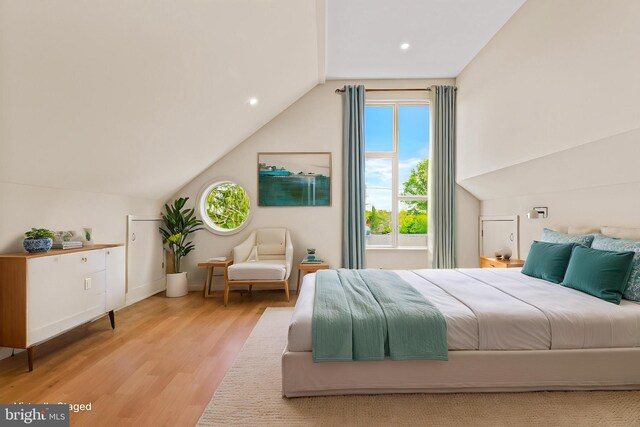 300 Ewing St, Princeton, NJ 08540 - bedroom with wood finished floors, lofted ceiling, recessed lighting, and baseboards