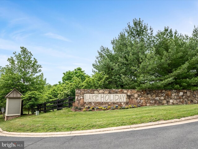 view of community sign