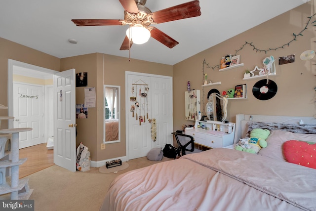 2362 Sequoia Grove St, Waldorf, MD 20601 - bedroom featuring carpet floors, ceiling fan, baseboards, and a closet
