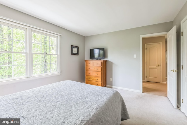 bedroom featuring carpet floors and baseboards