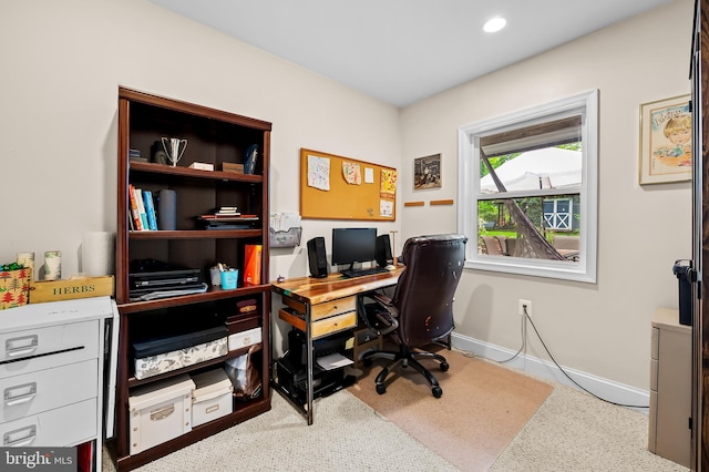 219 Gateswood Rd, Lutherville Timonium, MD 21093 - home office with baseboards and recessed lighting
