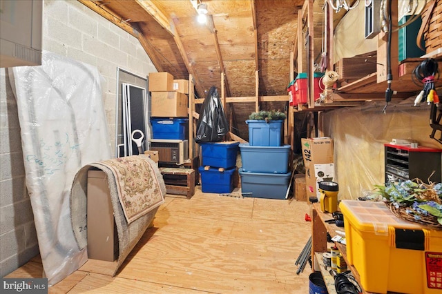 view of storage area