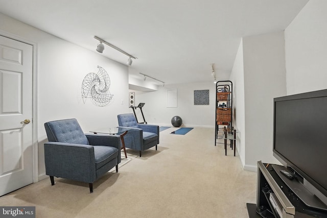 1253 Rowland Dr, Herndon, VA 20170 - sitting room featuring carpet floors, track lighting, and baseboards