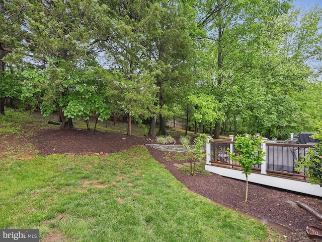 1253 Rowland Dr, Herndon, VA 20170 - view of green lawn with a deck
