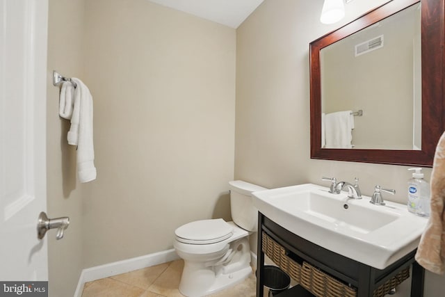 1253 Rowland Dr, Herndon, VA 20170 - bathroom featuring tile patterned flooring, toilet, baseboards, and vanity