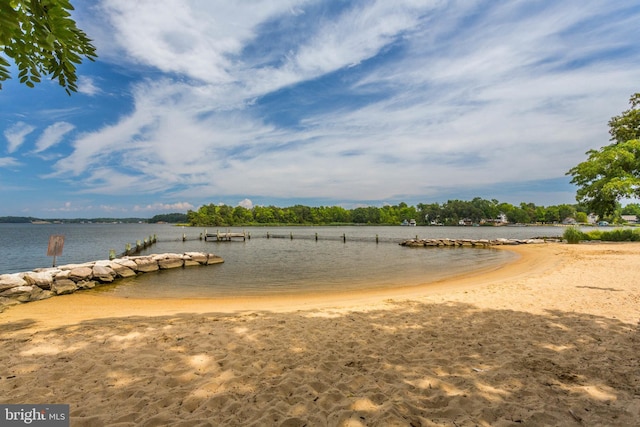 water view with a boat dock