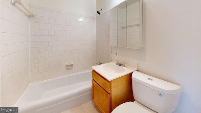 4600 Duke St Unit 1018, Alexandria, VA 22304 - bathroom with toilet,  shower combination, tile patterned floors, and vanity