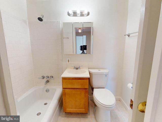 4600 Duke St Unit 1018, Alexandria, VA 22304 - bathroom with vanity, toilet, tile patterned floors, shower / bath combination, and baseboards
