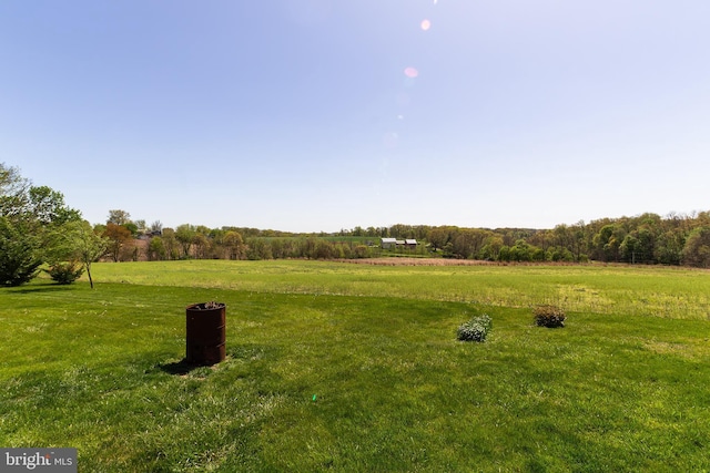 view of yard with a rural view