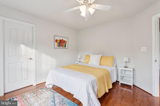 6 Crawford Ln, Stafford, VA 22556 - bedroom with baseboards, a ceiling fan, and wood finished floors
