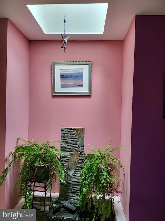 interior details with a skylight