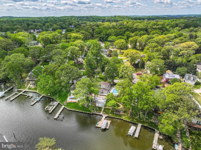 611 Cypress Rd, Severna Park, MD 21146 - drone / aerial view with a forest view and a water view