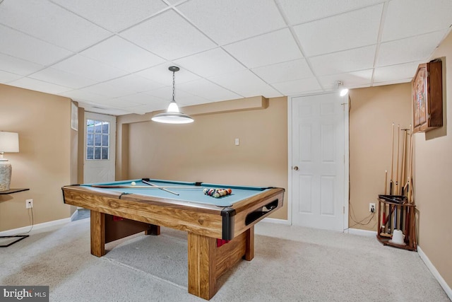 611 Cypress Rd, Severna Park, MD 21146 - game room featuring light carpet, baseboards, and pool table