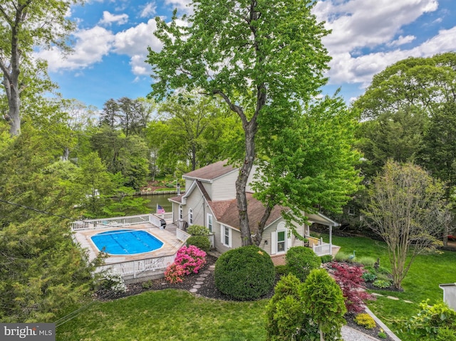 611 Cypress Rd, Severna Park, MD 21146 - view of pool featuring fence, a fenced in pool, a deck, and a lawn