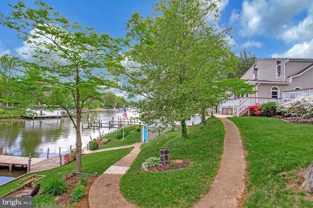 611 Cypress Rd, Severna Park, MD 21146 - exterior space with a dock, boat lift, and a water view