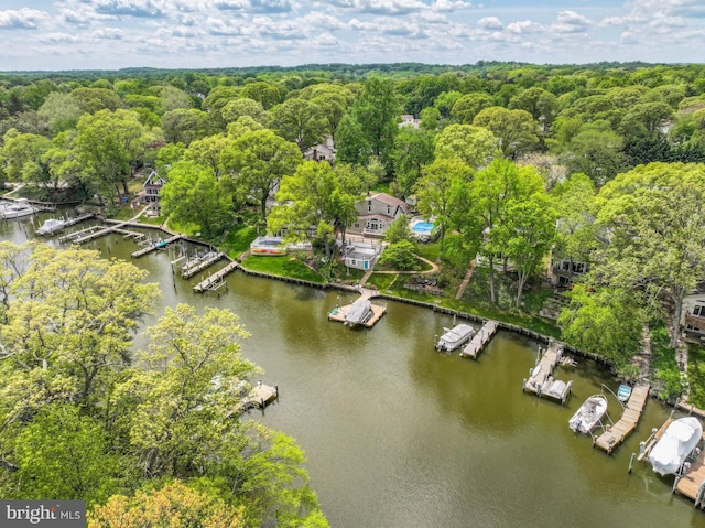 611 Cypress Rd, Severna Park, MD 21146 - aerial view with a forest view and a water view
