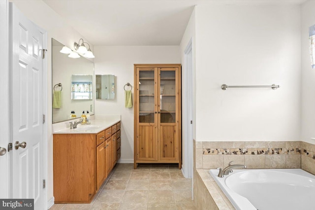 1201 Preserve Ln, Fredericksburg, VA 22401 - full bath with tile patterned floors, a garden tub, and vanity