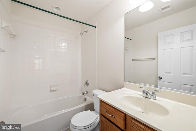 1201 Preserve Ln, Fredericksburg, VA 22401 - full bathroom featuring visible vents, toilet, shower / tub combination, and vanity