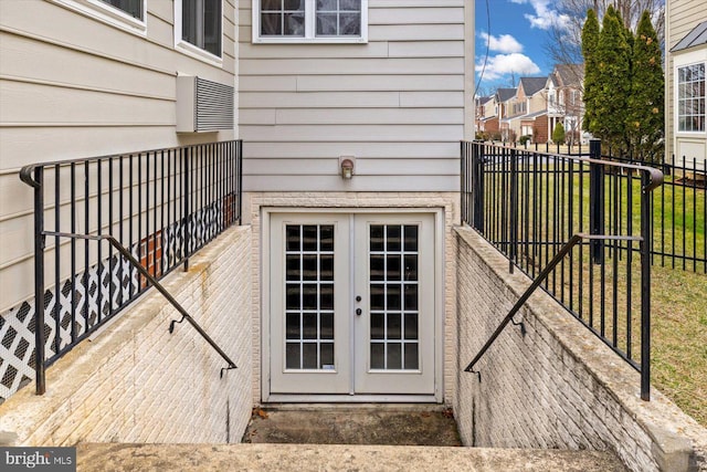 1201 Preserve Ln, Fredericksburg, VA 22401 - property entrance featuring fence, french doors, and a residential view