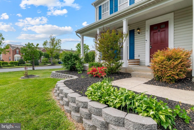 4600 Forge Acre Dr, Perry Hall, MD 21128 - doorway to property with a lawn and a porch
