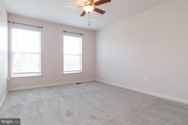 4600 Forge Acre Dr, Perry Hall, MD 21128 - spare room with baseboards, ceiling fan, carpet flooring, and visible vents