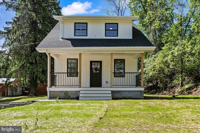 159 Rudloff Ln, Mohnton, PA 19540 - view of front facade with a shingled roof, a porch, and a front lawn