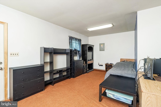 living room featuring light colored carpet