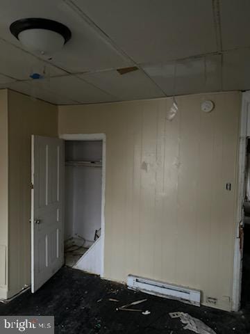 2510 Agate St, Harrisburg, PA 17110 - interior space featuring a baseboard heating unit and a drop ceiling