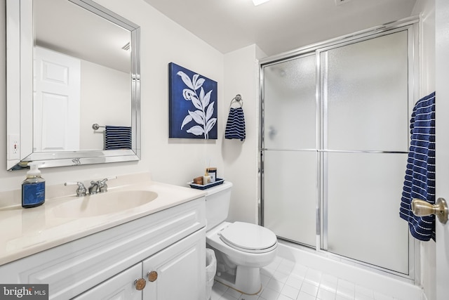9 Selsed Garth, Lutherville Timonium, MD 21093 - full bathroom with vanity, tile patterned flooring, toilet, and a shower stall