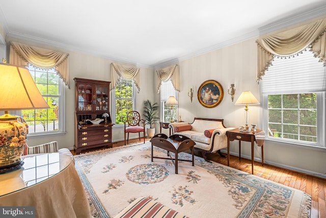 9 Selsed Garth, Lutherville Timonium, MD 21093 - sitting room with crown molding, baseboards, and wood finished floors