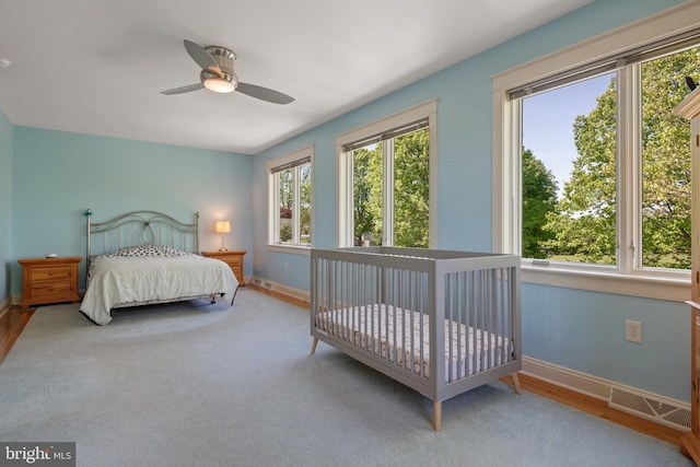 23 Deerfield Rd, Lancaster, PA 17603 - bedroom featuring baseboards, visible vents, and a ceiling fan