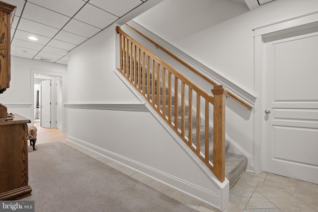 23 Deerfield Rd, Lancaster, PA 17603 - stairs featuring recessed lighting and tile patterned flooring