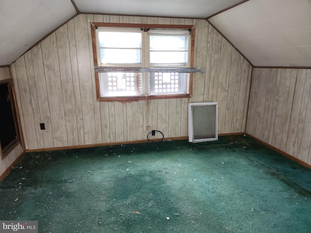 130 5th Ave, Baltimore, MD 21227 - bonus room with vaulted ceiling, carpet, and wooden walls