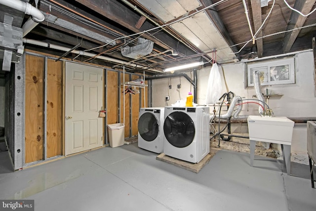 1104 High St, Haddon Heights, NJ 08035 - unfinished basement with washing machine and dryer