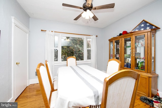1104 High St, Haddon Heights, NJ 08035 - dining room with ceiling fan and light wood-style flooring