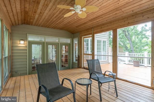 6732 Baron Rd, Mclean, VA 22101 - sunroom / solarium with vaulted ceiling, ceiling fan, and healthy amount of natural light